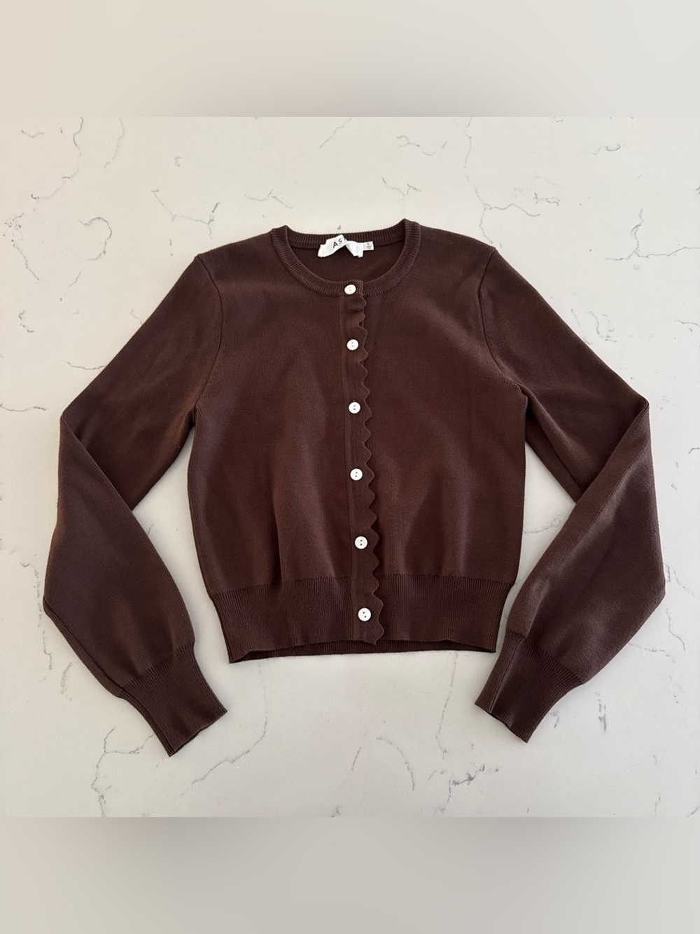 ASTR The Label Womens Brown Knit Sweater Button Front Cardigan Long Sleeve New